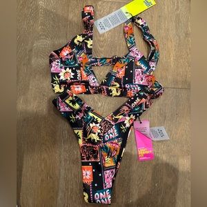 NWT One One Swimwear SET Kameron Top sz S and Jesse Bottom sz XS